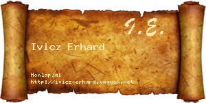 Ivicz Erhard névjegykártya